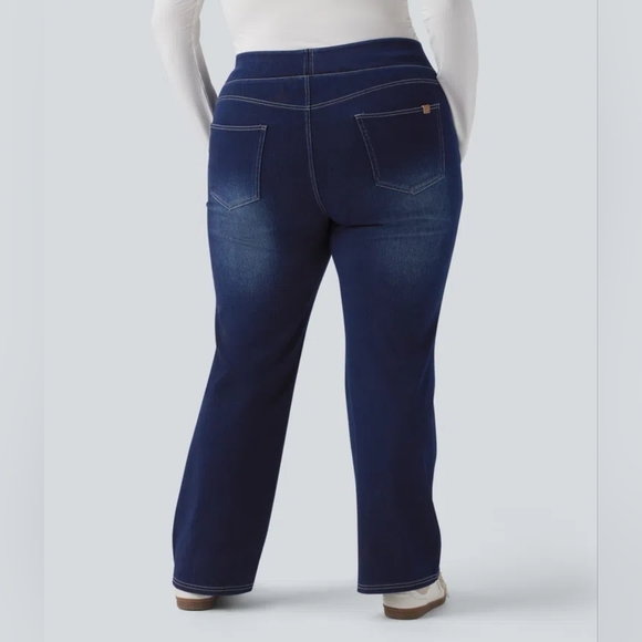 Halara Flex™ High Waisted Pockets Washed Casual Bootcut Plus Size - Picture 3 of 9